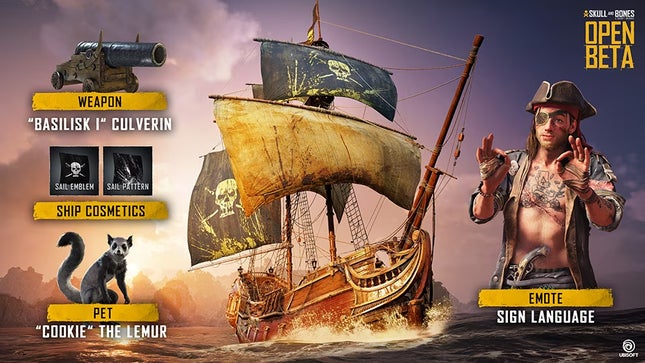 An image shows all the different rewards players will receive for playing in the open beta. 